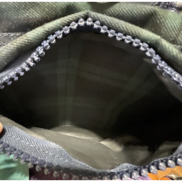 1990s Tommy‎ Hilfiger Plaid Backpack Navy Green Big Flag Logo Spellout Korea VTG - Picture 11 of 16